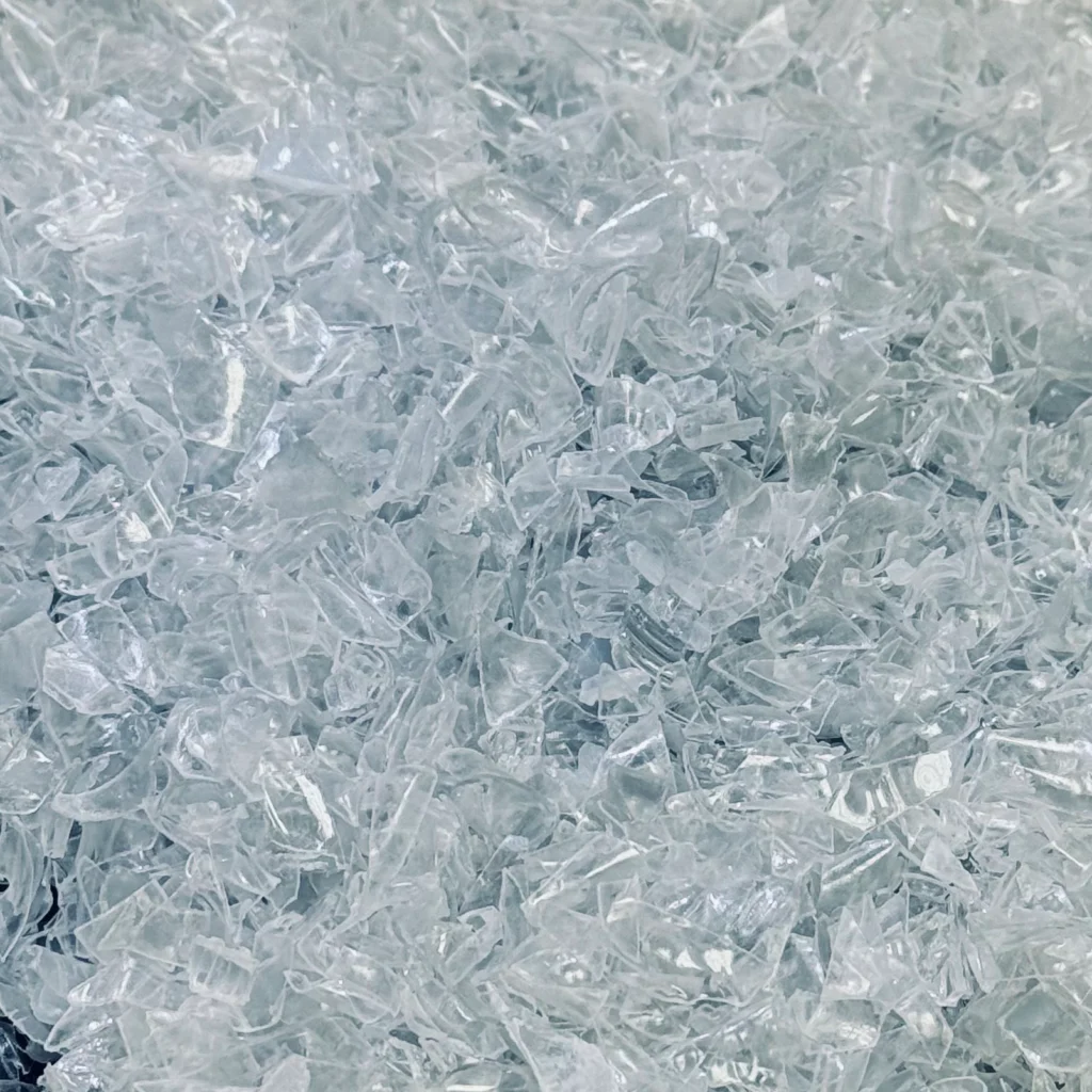 top quality white PET flakes close up