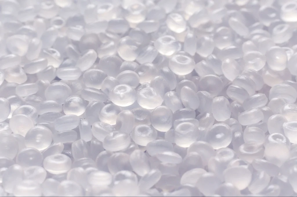 Polypropylene granule close up background texture